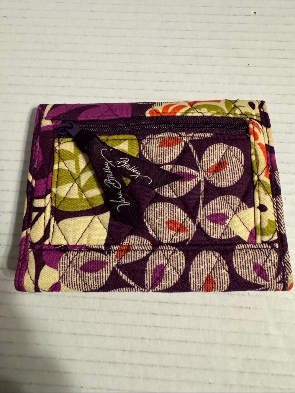 Retired Vera Bradley PLUM CRAZY Euro Wallet Clutch Purse Organizer